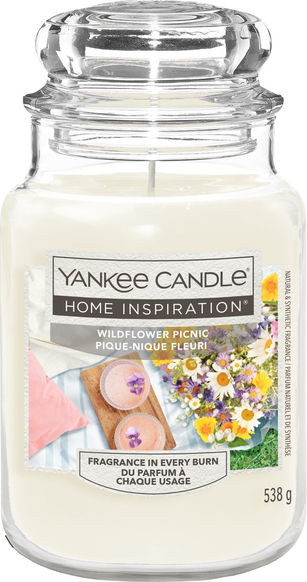 Yankee Candle Home Inspiration - Wildflower Picnic Large Jar - 150 branduren Creme