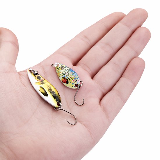 S&D - Kunstaas Lepel Set - 10 Stuks - Metalen Forel & Roofvis Lepels - Enkelhaak - Inclusief Opbergdoos van S&D — afbeelding 4