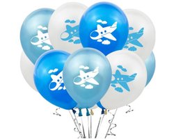 Ballonnen - vliegtuig - vakantie - airplane - verjaardag - versiering - kinderfeestje - decoratie - set van 6
