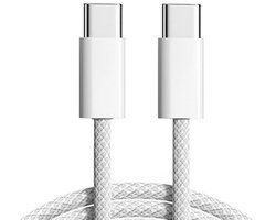 Viewr - Braided USB-C naar USB-C kabel - 2 Meter - Oplader Kabel - Snel Lader - Gevlochten Kabel - 60W geschikt voor Apple iPhone 15 Series & 16 Series & 17 Series