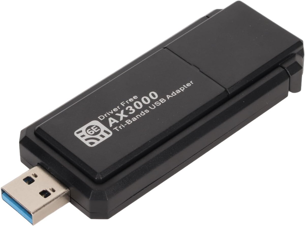 WiFi 6E USB-netwerkadapter 5400 Mbps - USB 3.0 tri-band 2,4/5/6 GHz voor Windows 10/11
