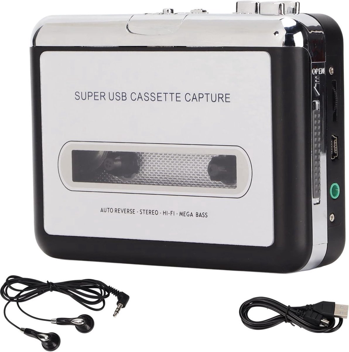 Cassette Speler en Recorder - 2-in-1 Cassette naar MP3 Converter - Draagbare Walkman Cassettespeler - USB Cassette omzetten naar MP3 - Inclusief Laptop Headset