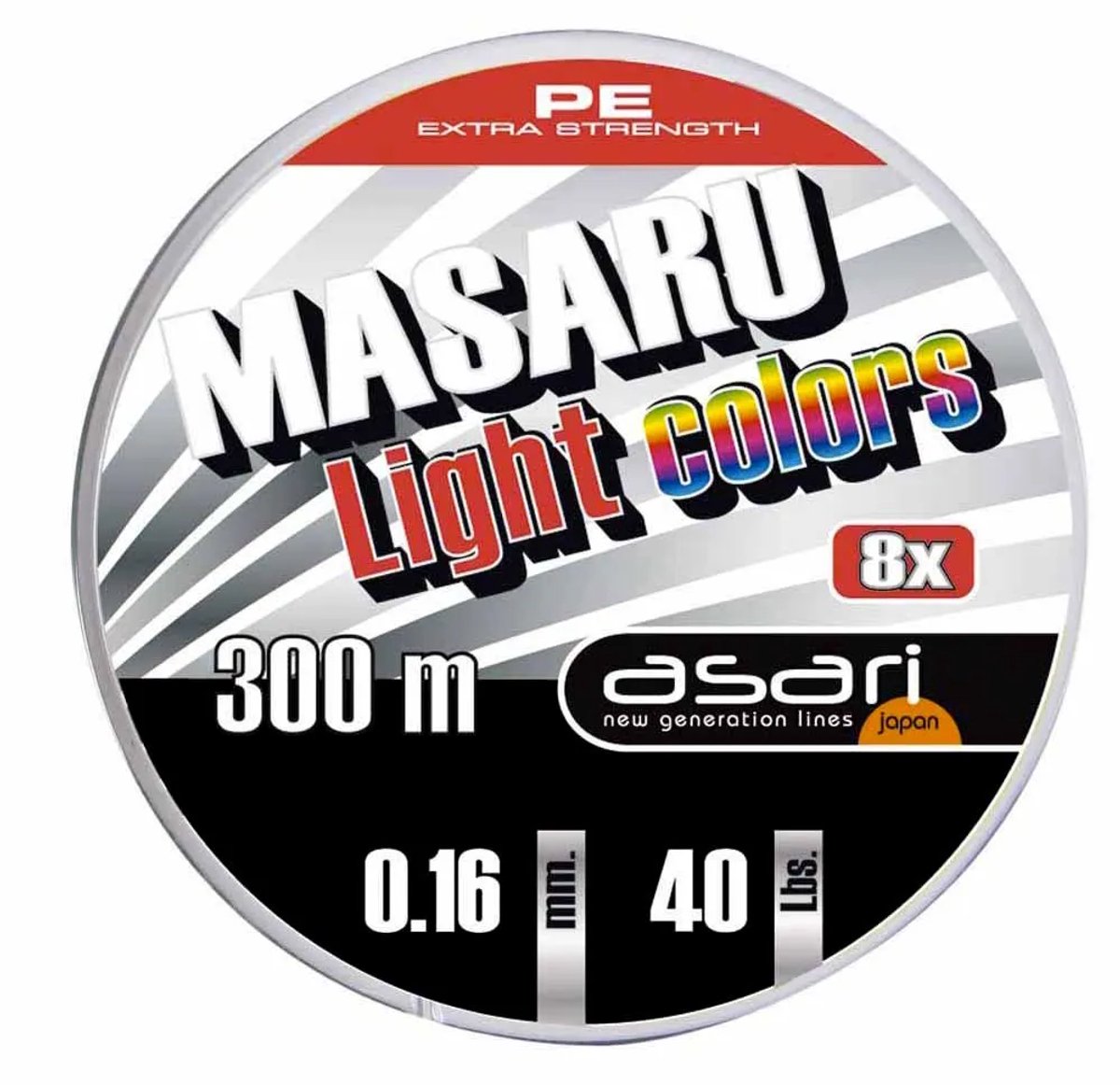 Asari Masaru Light Gevlochten Vislijn 300 M Veelkleurig 0.200 mm