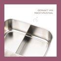 Roestvrijstalen broodtrommel, 'Gemaakt van roestvrijstaal'.