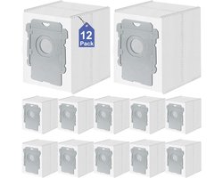 12 Stuks Stofzakken geschikt voor iRobot Roomba i1, i7 i7+, i8, i8+, i3, i3+, i4, i4+, i6, i6+, s9, s9+ Plus, E5, E6, E7 - i/s/j Combo Essential Serie Stofzuigerrobot - stofzuigerzakken