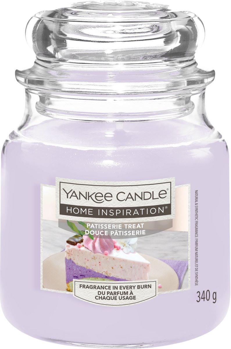 Yankee Candle Home Inspiration - Patisserie Treat Medium Jar - tot 75 branduren Paars