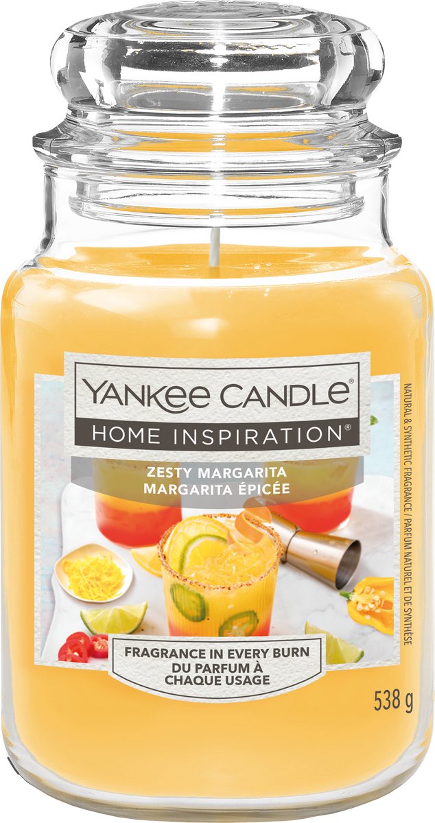 Yankee Candle Home Inspiration - Zesty Margarita Large Jar - tot 150 branduren Geel