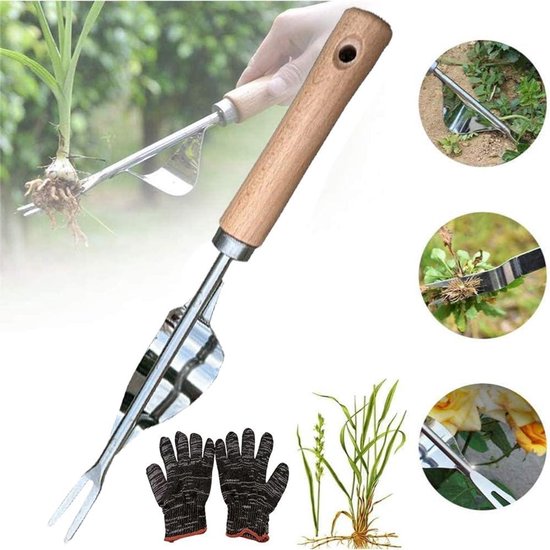 Handmatige onkruidverwijderaar van roestvrij staal - Set van 2 - Voor het uitgraven en losmaken van de grond - Tuiniers cadeau - Efficiënt onkruid verwijderen. van GARDENA — afbeelding 3