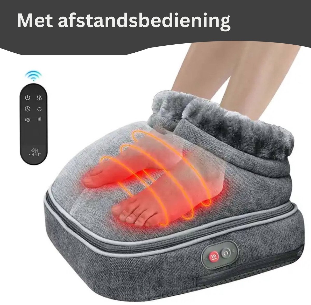 KHYR® - Voetmassage Apparaat - Shiatsu Massage - Met warmte functie - Incl. Afstandsbediening, 3-in-1 functie - Voetmassage apparaat, Voetenwarmer en Massagekussen - Voetmassageapparaat voor Thuis — cadeau in Verzorging - foto 6