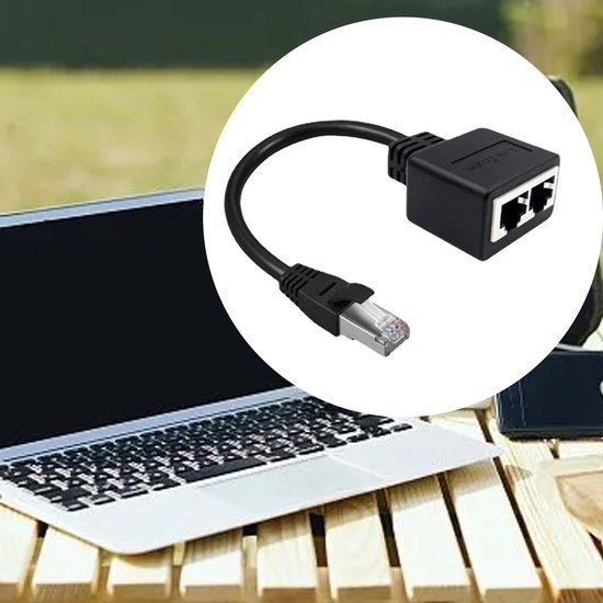 VoIP-gateway 2-Poorts Internet Telefoonadapter – Met SIP V2 Protocol – 10/100 Mbps RJ45 – Faxondersteuning – Incl. Voedingsadapter & Netwerkkabel – EU-Stekker – Licht & Draagbaar