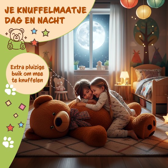 Monzana Knuffelbeer XL - 100cm Staand Pluch - Bruin van Monzana — afbeelding 5