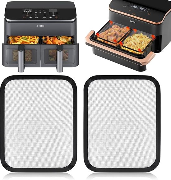 Spatdeksel Voor Airfryer - Airfryeraccessoire - Roestvrij Staal - Compatibel Met De Cosori 10L Dual Flame/Dual Fryer Airfryer - Magnetische Spatdeksel Van Roestvrij Staal - Gemaakt Van Duurzame Materialen
