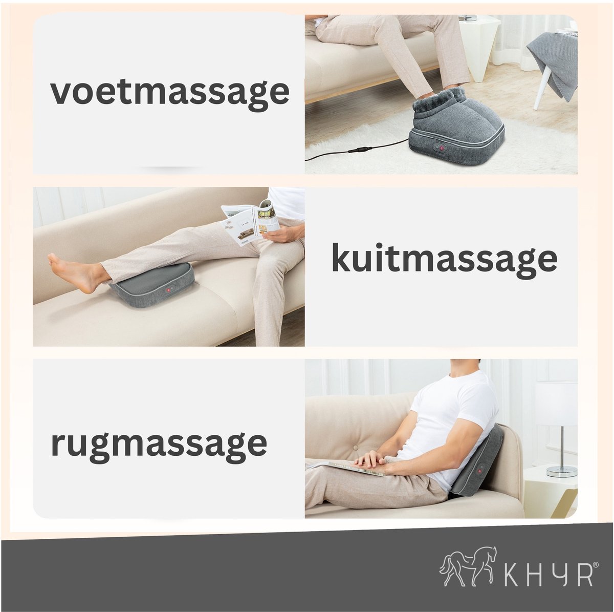 KHYR® - Voetmassage Apparaat - Shiatsu Massage - Met warmte functie - Incl. Afstandsbediening, 3-in-1 functie - Voetmassage apparaat, Voetenwarmer en Massagekussen - Voetmassageapparaat voor Thuis — cadeau in Verzorging - foto 4