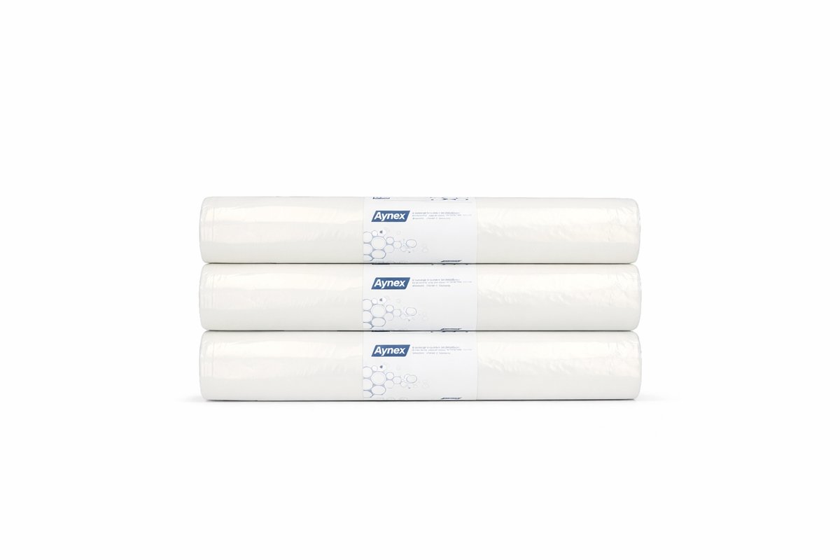 Hynex Containerzakken 400 Liter - 60 stuks - Afvalzakken met ponsgaten - Gerecycled LDPE - T80 - 70+30(2x15)x200cm - Set van 3 rollen x 20 stuks - Transparant