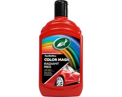 Turtle Wax Color Magic Radiant Red Wax - Reinigt & geeft glans - Herstelt en voegt kleur toe - Camoufleert krasjes en doffe plekken – Geeft duurzame bescherming - Snel en gemakkelijk in gebruik – 500ml