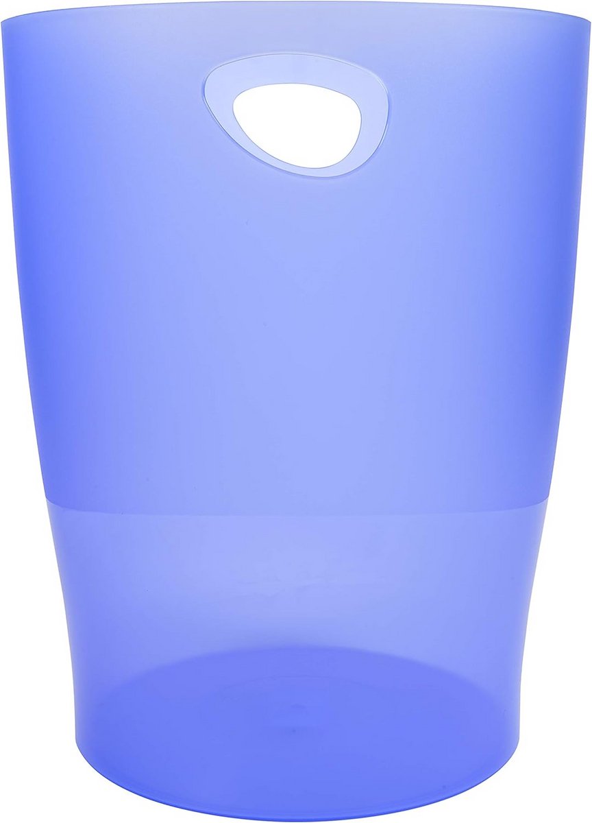 Prullenbak 15 liter transparant blauw