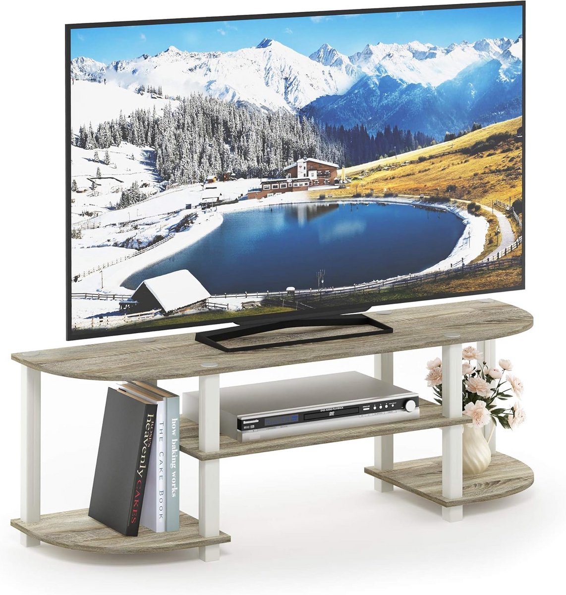 Multifunctioneel rek voor tv tot 55 inch - Sonoma eiken/wit