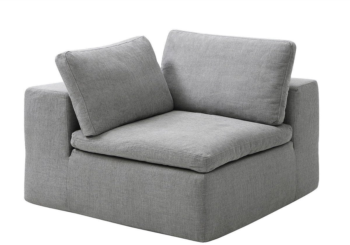 Vente-unique CORTOLINE Hoekfauteuil links in grijze stof Grijs