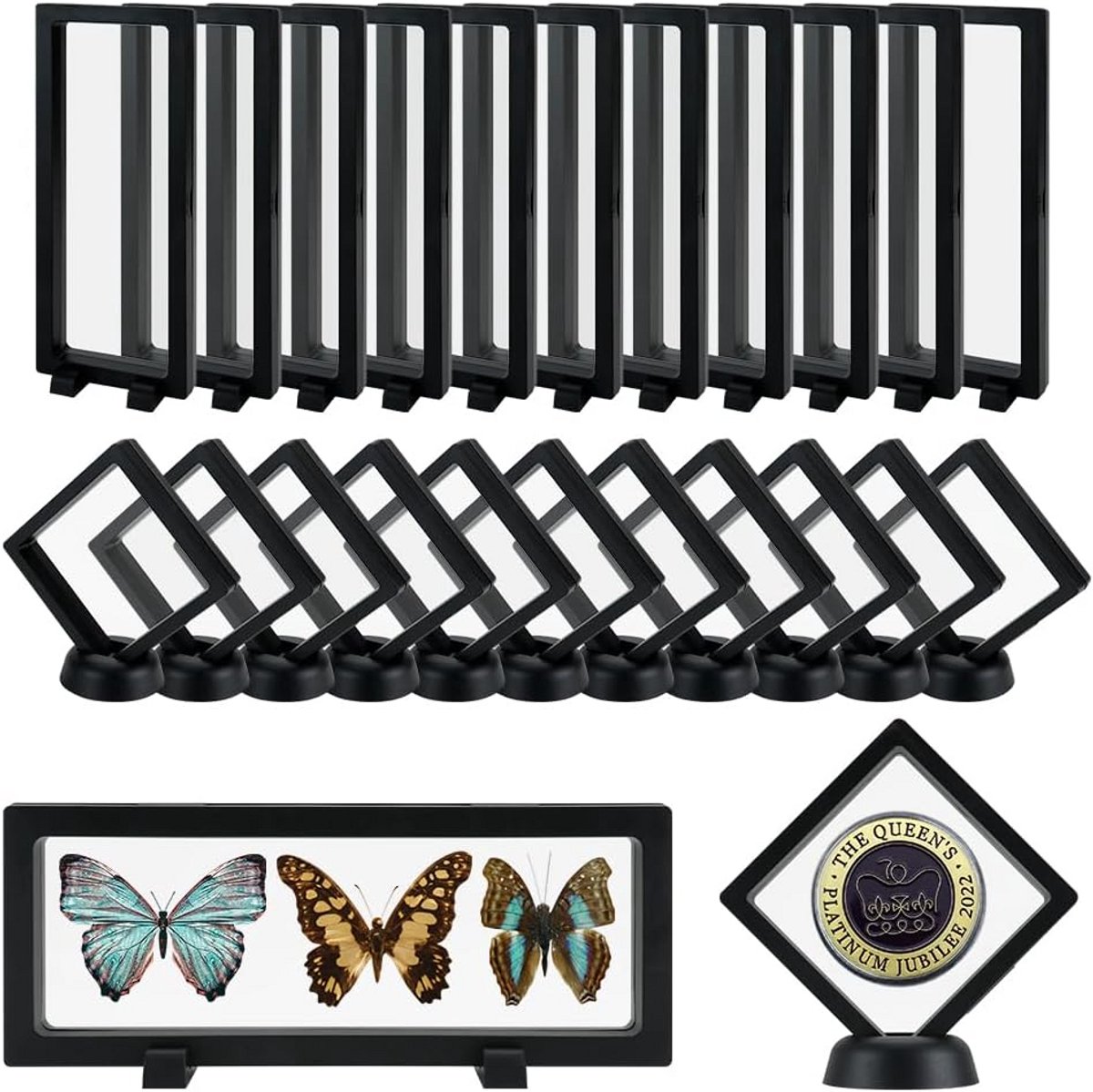 3D Zwevende Vitrineboxen voor Sieraden en Collecties - 24 Stuks