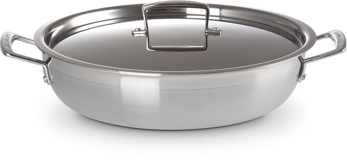 Le Creuset RVS Provençaalse Sauteerpan met anti-aanbak en deksel Ø 30cm 4,8l