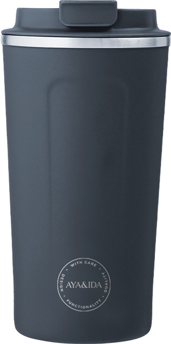 AYA&IDA - CUP2GO - koffiebeker - coffee to go - reisbeker - meenemen - 500ml - NAVY NIEUW!