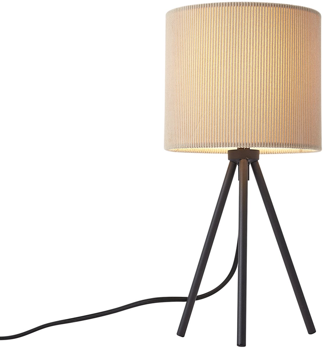 QAZQA luz - Moderne Tafellamp met kap - 1 lichts - H 35 cm - Zwart - Woonkamer | Slaapkamer