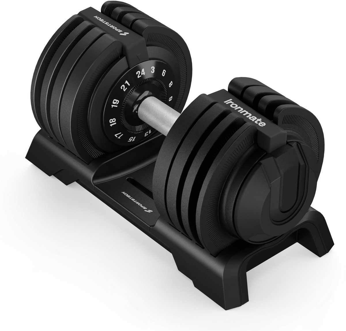 SP_Ironmate_24 verstelbare dumbbell met bijbehorende houder
