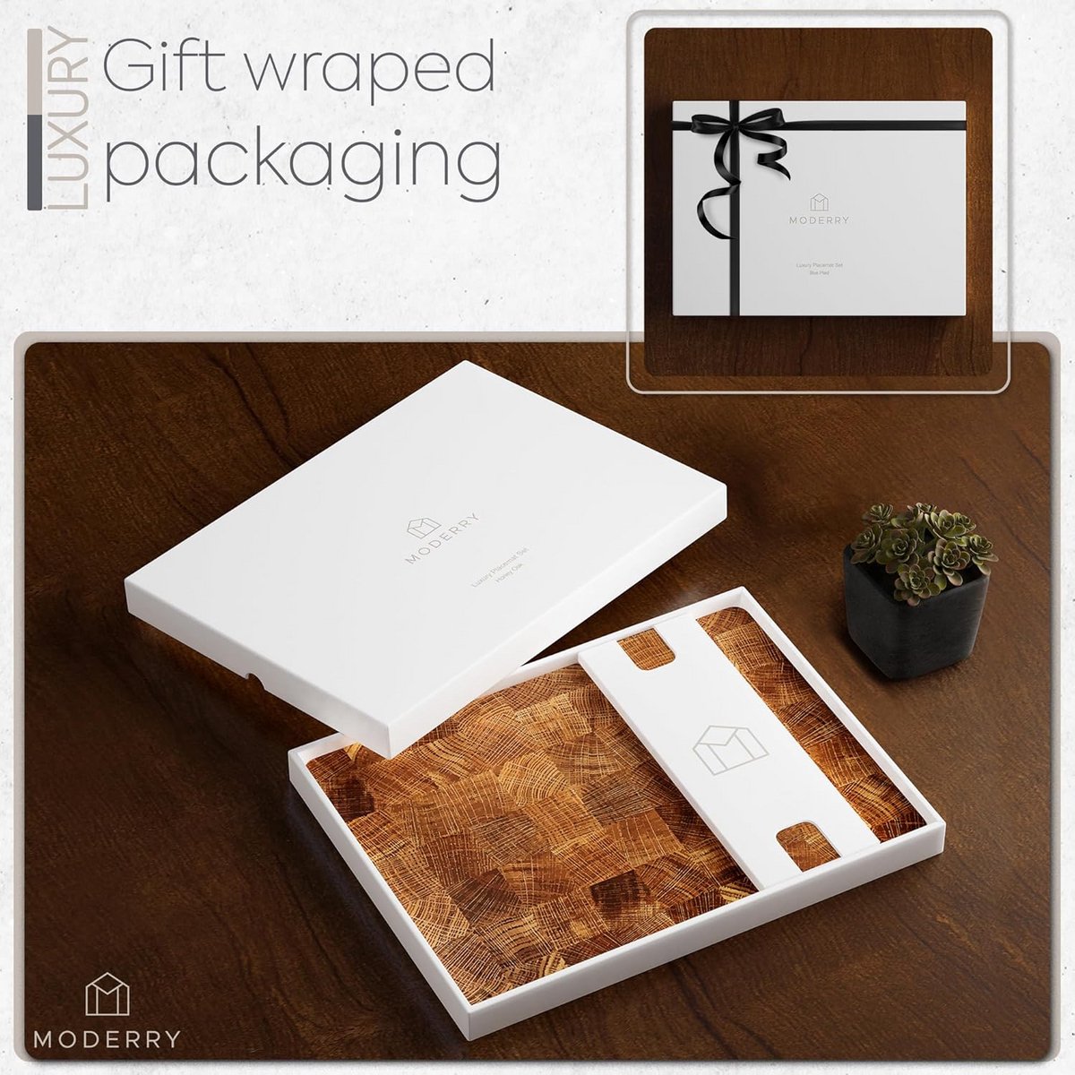 Set van 4 hittebestendige placemats van kurk met gratis bijpassende onderzetters