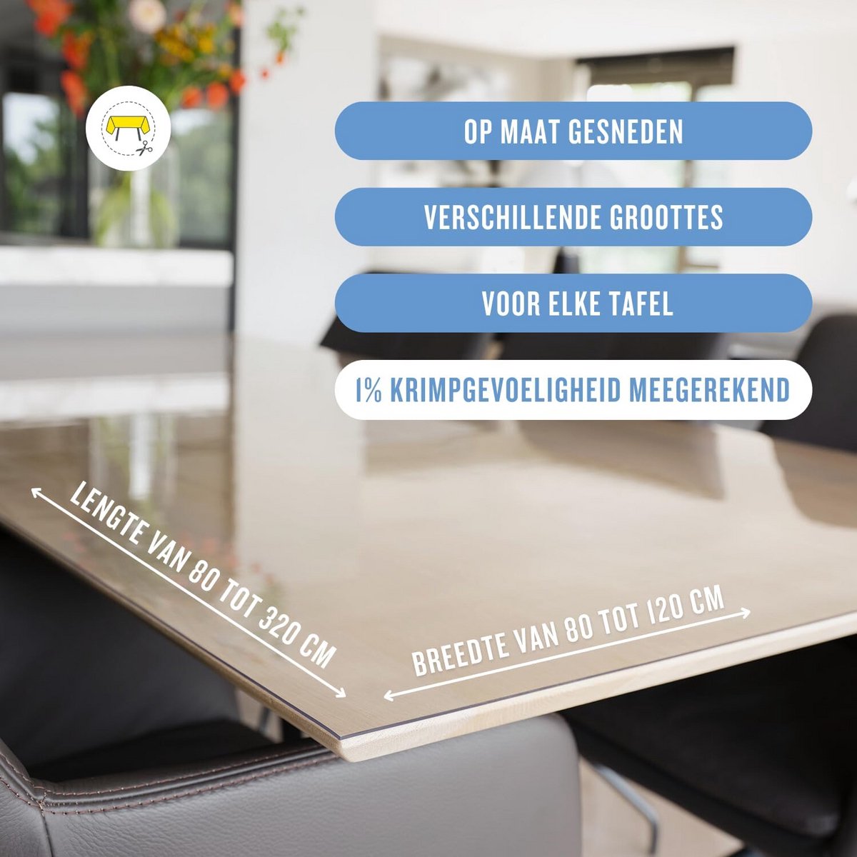 Transparant Tafelzeil 3mm Dik - Vlekbestendig en Goed Op Maat Gesneden Tafelbeschermer