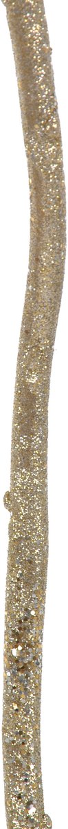 J-Line decoratie tak Enkel Glitter - kunststof - champagne - 12 stuks