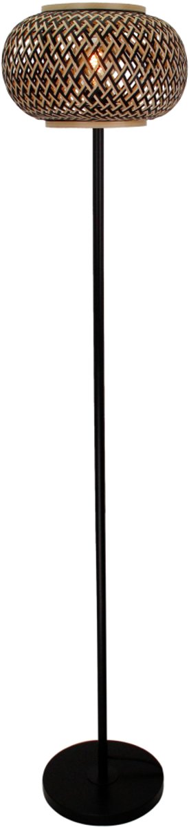 Various Weaving Vloerlamp - Bamboe - Ø38 cm - Hoog 140cm - Natuur/Zwart