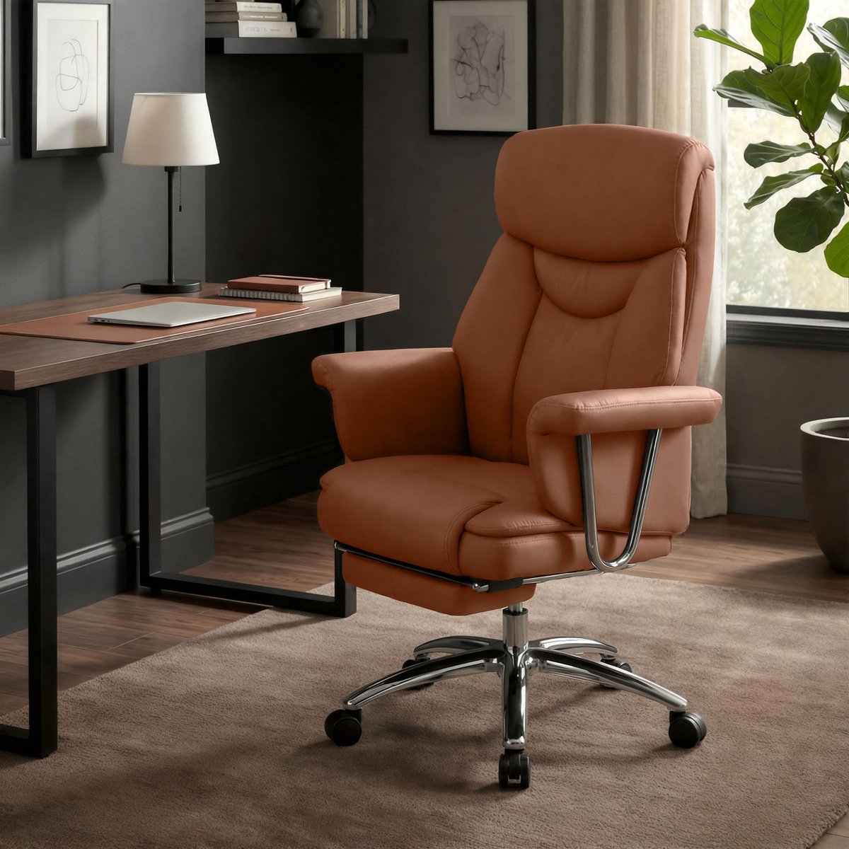 CLP Dahra Ergonomische Bureaustoel met Voetensteun - Bruin - afbeelding 3