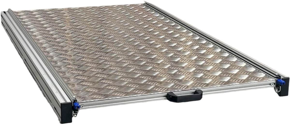 Schuifframe aluminium voor camper 120x60 cm met aluminium traanplaat