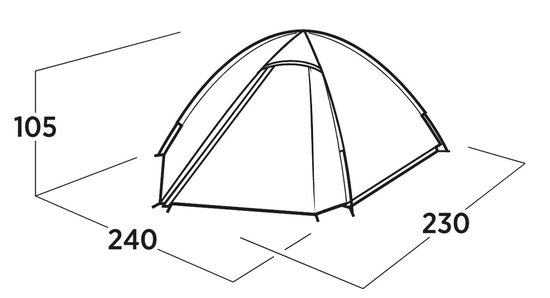 Easy Camp Rondane 2 Tent 2 Persoons Lichtgewicht Koepeltent Aluminium stokken Groen van Merkloos — afbeelding 3