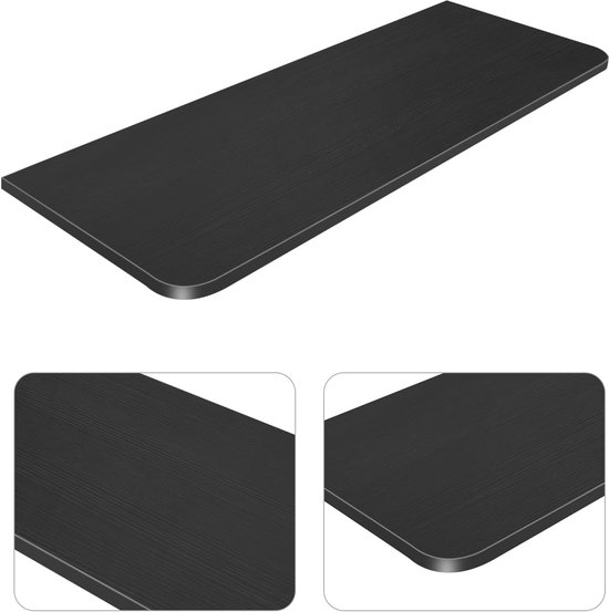 Inklapbaar Wandbureau of Keukentafel - Ruimtebesparend Vouwtafel Hout Zwart 80x50 cm — afbeelding 4