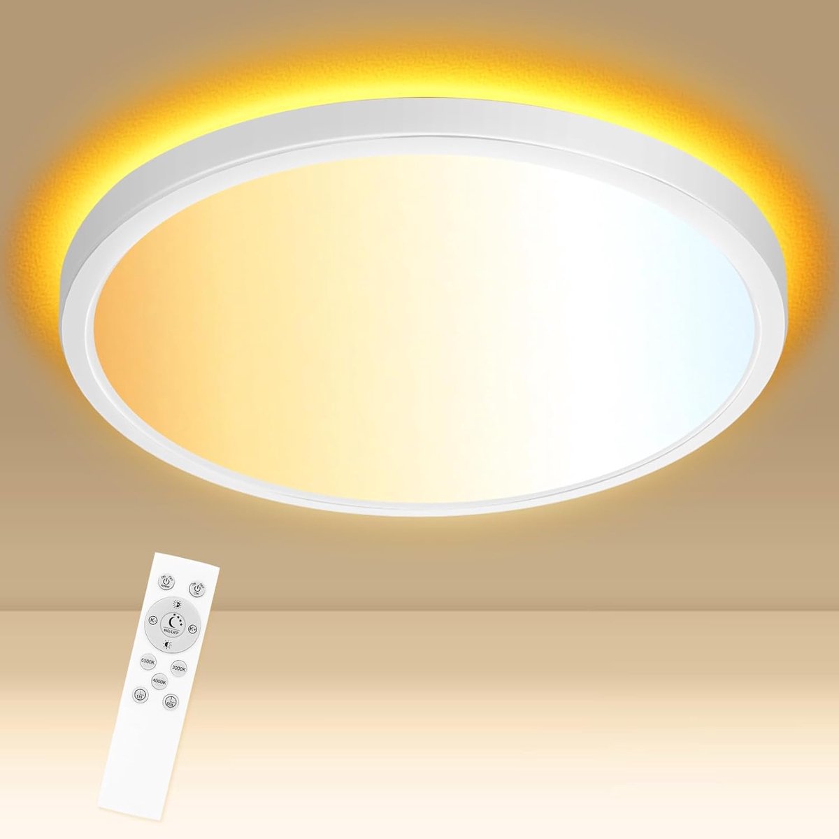 Plafonnière - Ø 29 cm - LED 3 StepDim - 24W 1800K - Mat Goud
