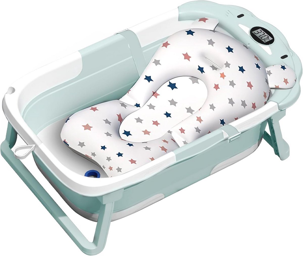Opvouwbaar Babybad met Zitje en Digitale Thermometer (0-36 Maanden)