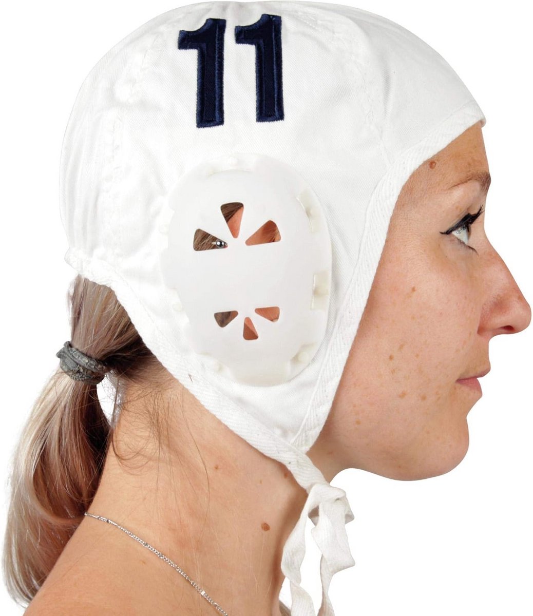 Waterpolocaps Set Wit Nummer 1 t/m 13 - Waterball Hoofdbescherming met Oorflappen