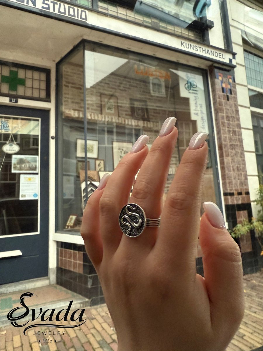 925 sterling zilver ring, slangenring dames, zilveren slang ring, vintage ring zilver, open ring dames, ronde ring zilver, statement ring, verstelbare ring, cadeau voor haar