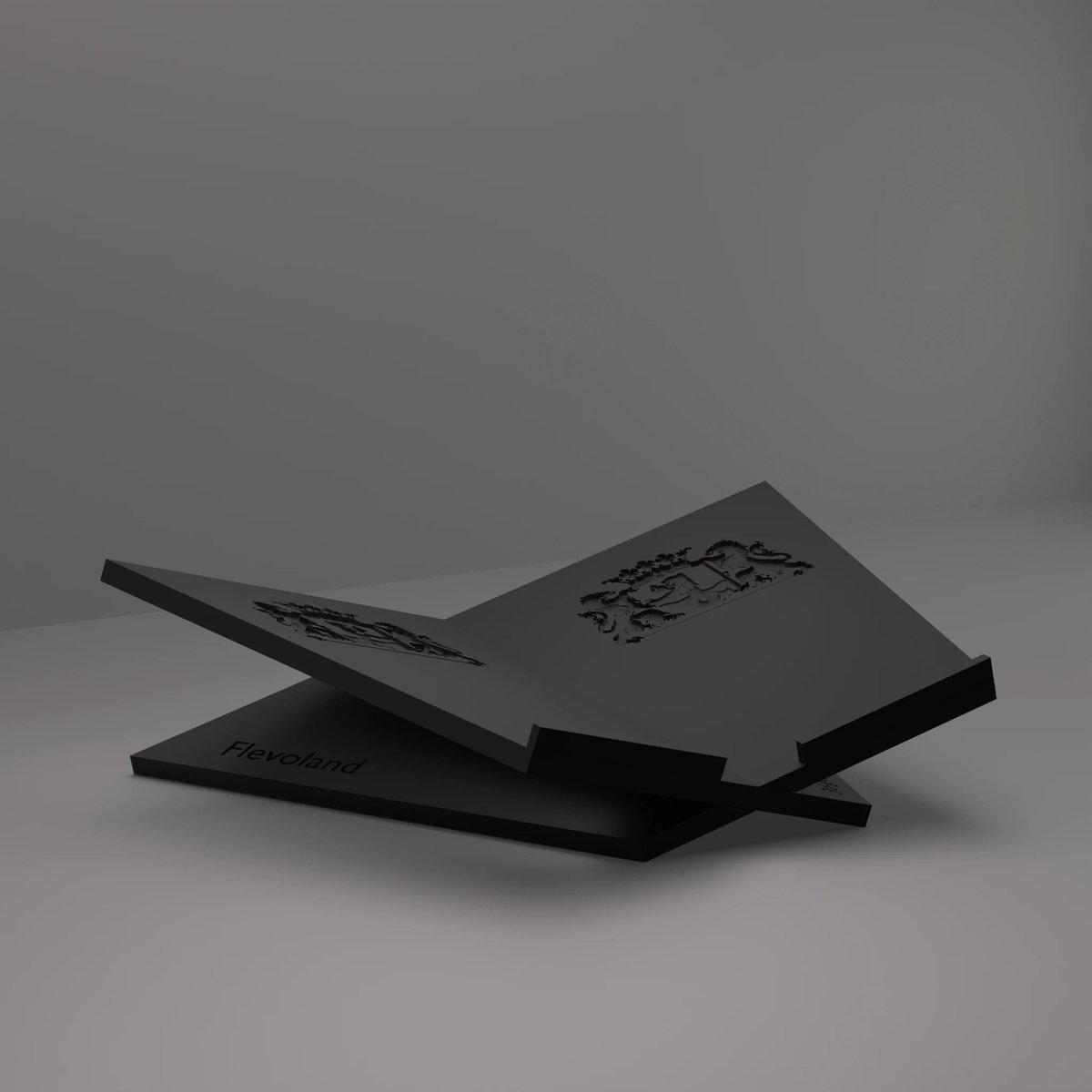 3d-gezellig Boekenstandaard Frevoland - Boekensteun - Boekenhouder - Book Holder - 37*25*10 cm - Zwart - 100% gerecycled PLA (bioplastic)