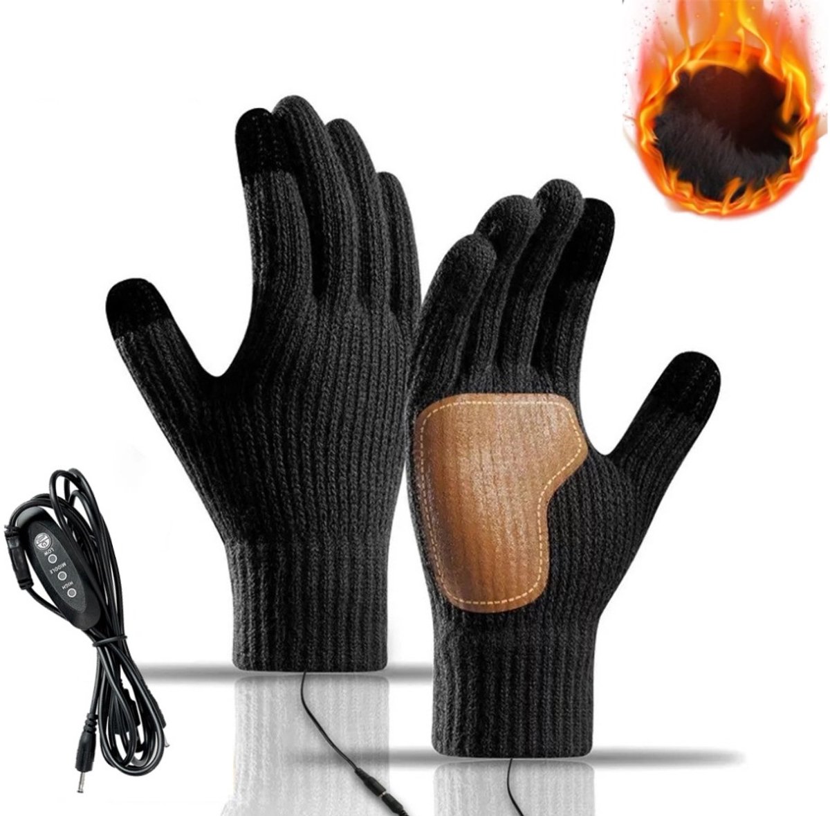 OIMG Verwarmde handschoenen - met 3 temperatuurinstellingen - USB-verwarmde handschoenen - Windbestendige - Winter - Unisex - Koud Weer Wanten - Touchscreen handschoenen - Elektrische verwarming - voor Outdoor Mannen Motorrijden Jagen en Bouwwerven