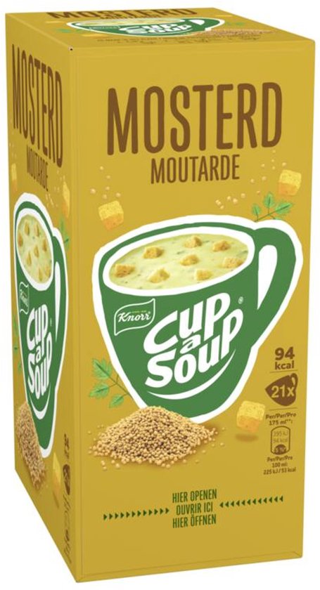 Knorr Cup-a-Soup Mosterd Multipack | Snelle Instant Soep | 21x175ml