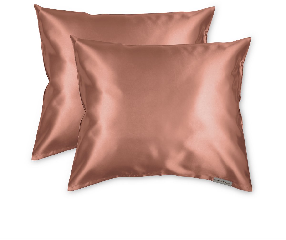 Beauty Pillow® - Satijnen Kussenslopen - Voordeelset - Duo Pack - 60x70 cm - Terracotta