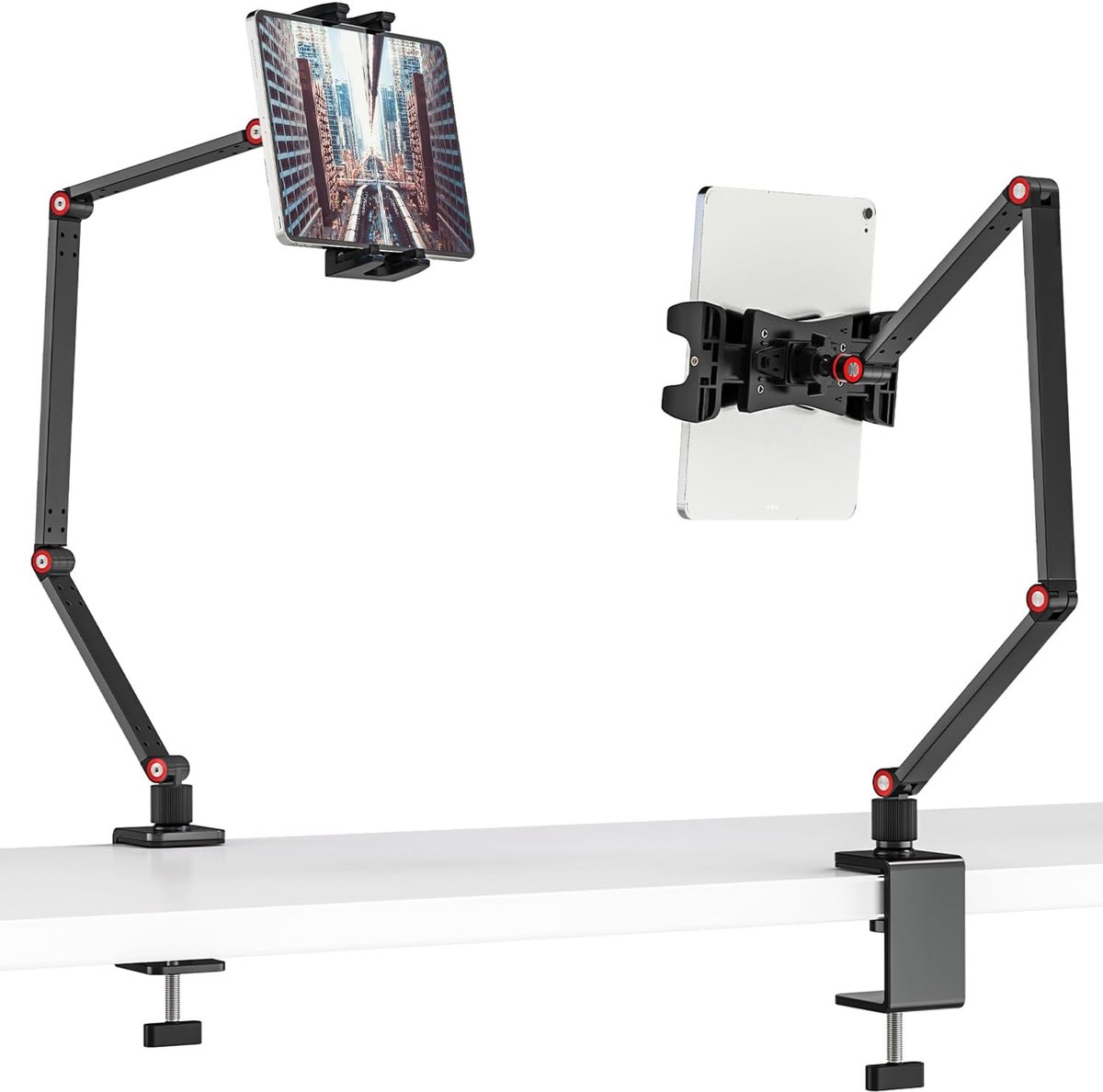 Famanu – Draaibare tafeltablethouder met lange arm en klem voor bed en bureau