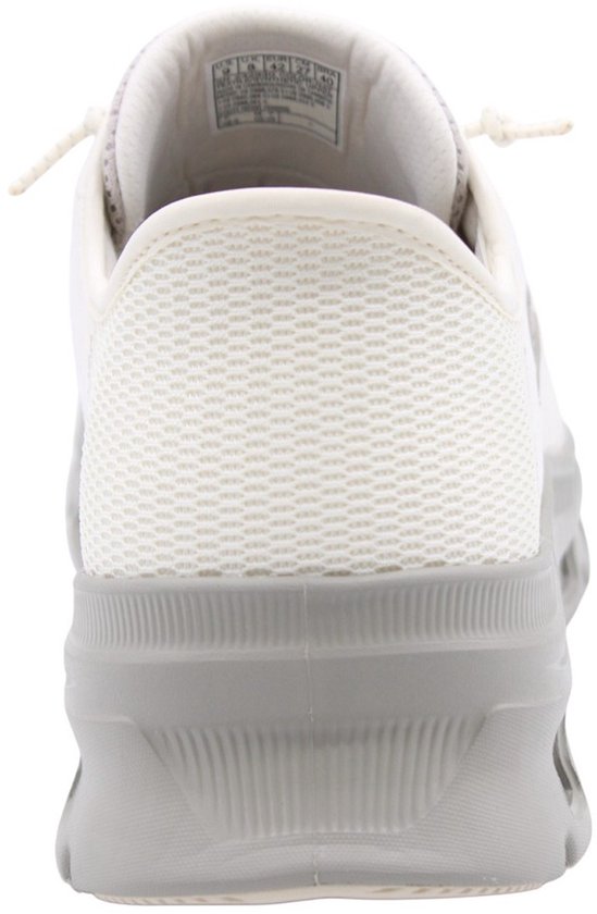 Achterkant van een witte Skechers Slip-ins Glide-Step Pro instapper met grijze zool.