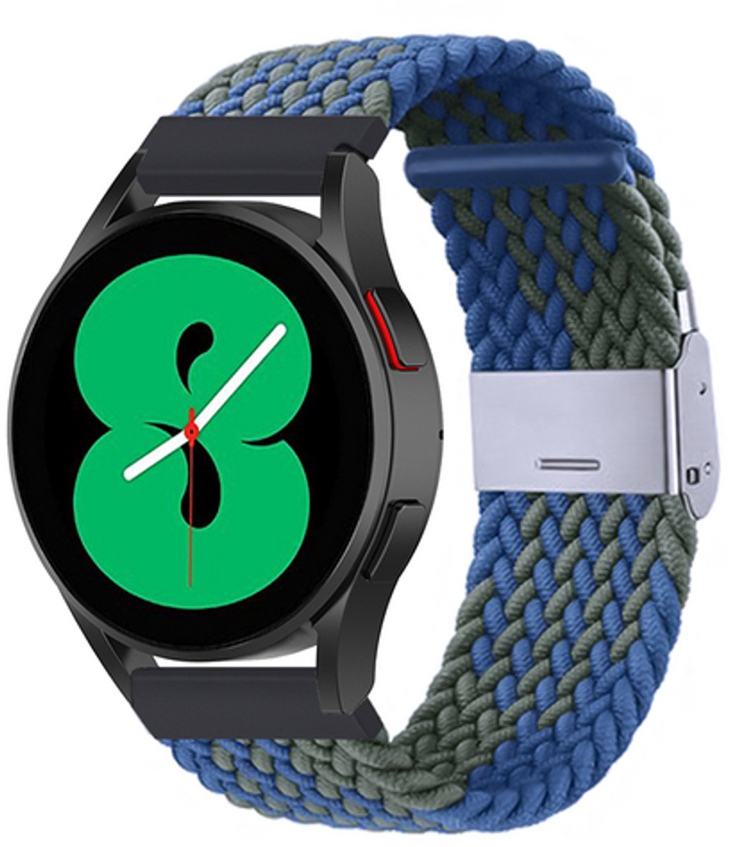 By Qubix - Braided nylon bandje - Groen / blauw - geschikt voor Huawei Watch 5 - 46mm