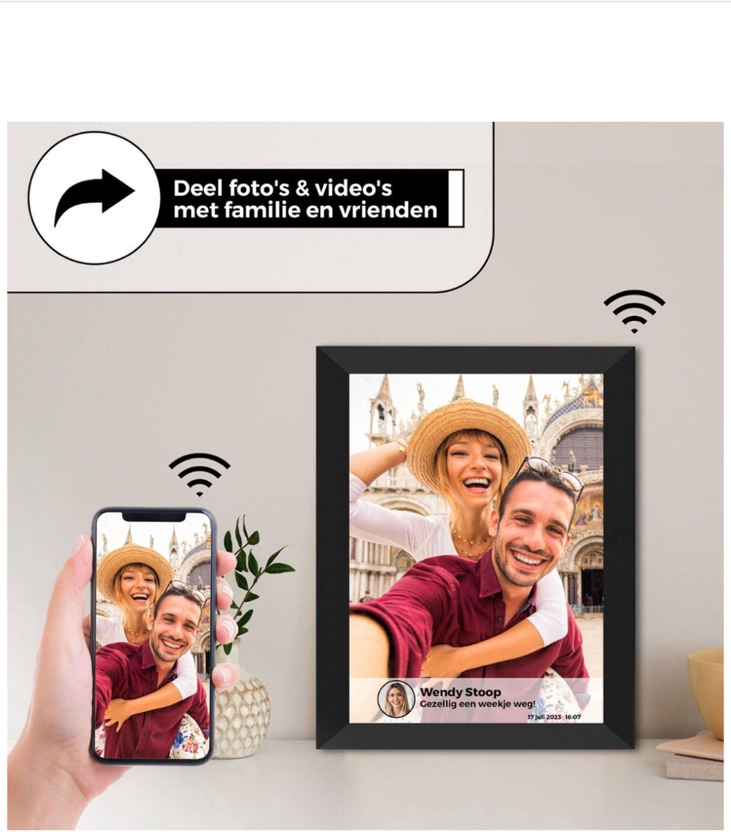 Digitale Fotolijst met WiFi - Frameo App Fotolijsten - afbeelding 3