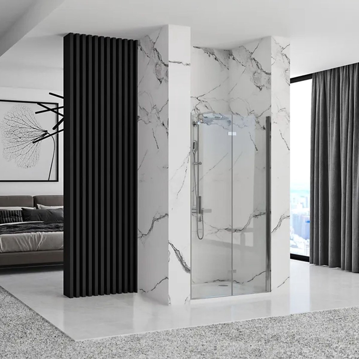 Rea Molier - Douchedeur - Chroom - 80 - 2,3X80X190Cm
