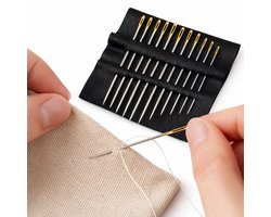 Set Van 12 Dubbeloogs Naalden I Blind Needles I 3 Verschillende Maten I Borduurnaalden I Stopnaalden