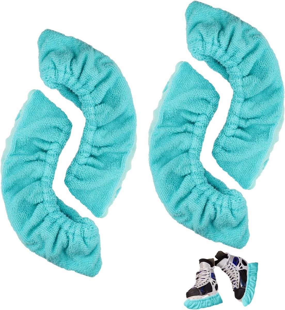 Schaatsbeschermers – Bescherming – Elastisch – Universeel – Mannen Vrouwen Kinderen – Geschikt voor Schaatsen en Hockey – Zwart – 4 Stuks Schaatsbeschermers, Hockeyschaatsbeschermers Elastisch Schaatsbeschermers voor Mannen Vrouwen Jongens Meisjes.